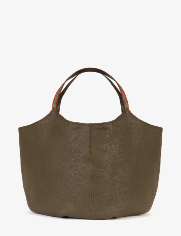 Penelope Chilvers Full Grain Leather Pillow Bag, Khaki